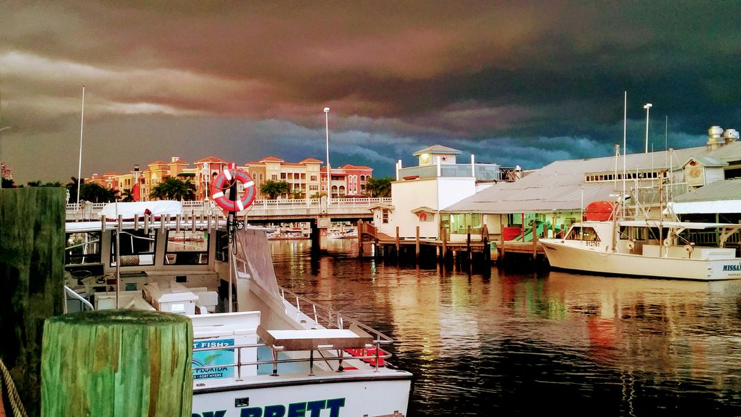 Photo of Tin City marina, Naples, Fl., just before a storm