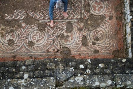 The mosaic reflects a decline in craftsmanship but is still intricately made.