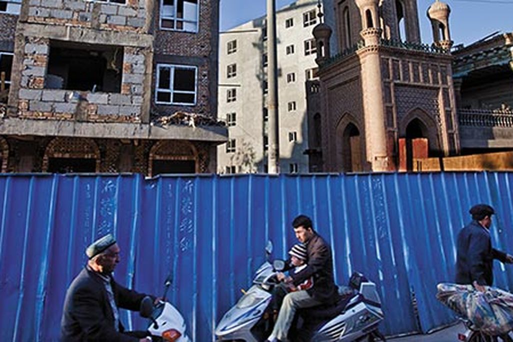 Construction around old mosque Kashgar