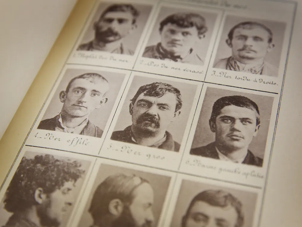 Early mug shots of 19th-century criminal suspects