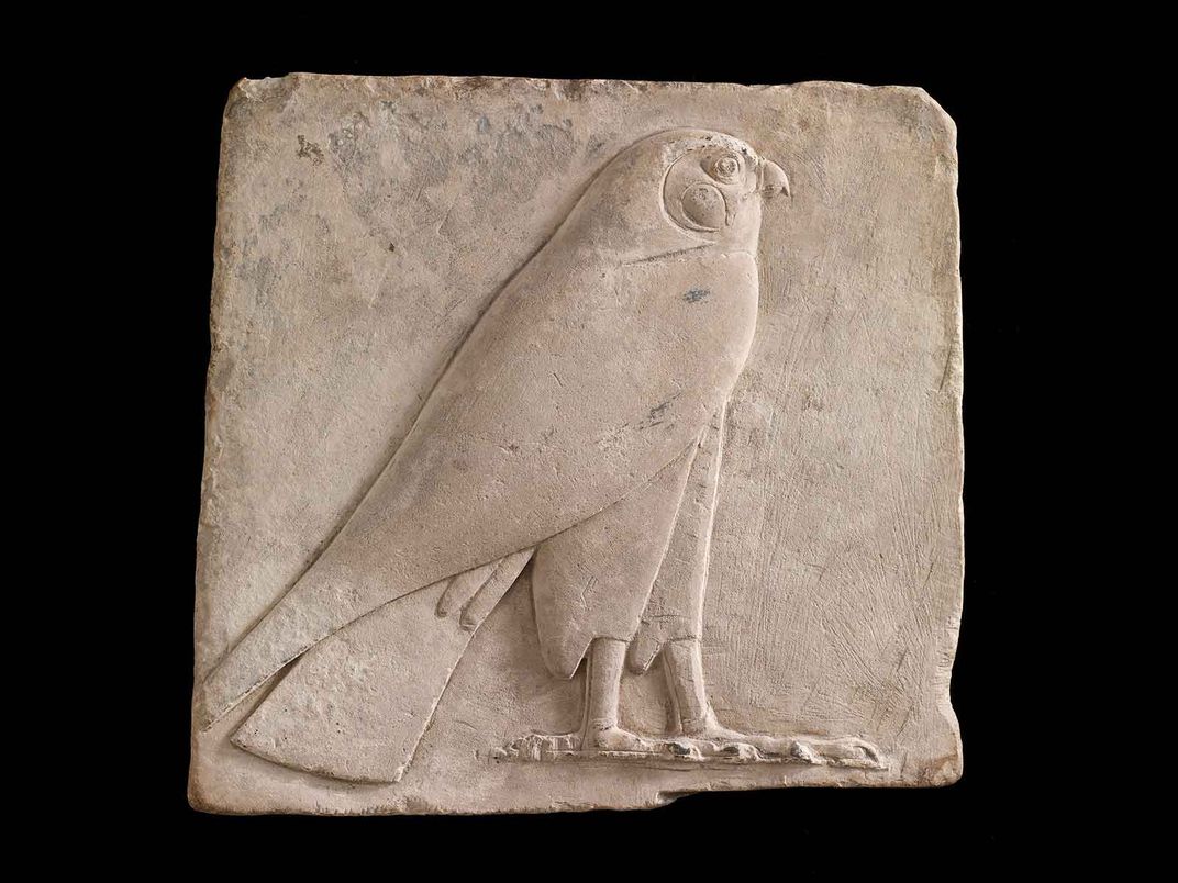 Plaque depicting a falcon, probably the god Horus