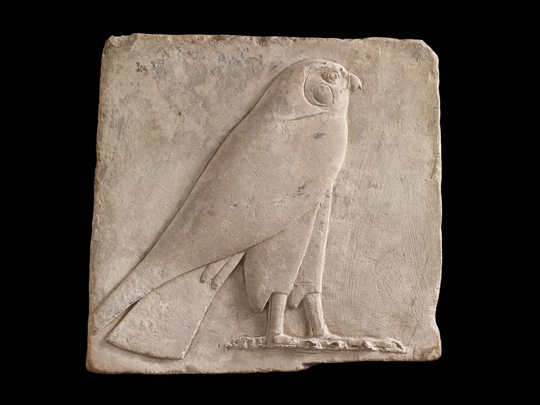 Plaque depicting a falcon, probably the god Horus