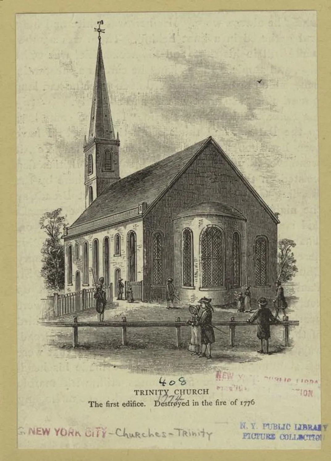 Trinity Church's exterior prior to the fire