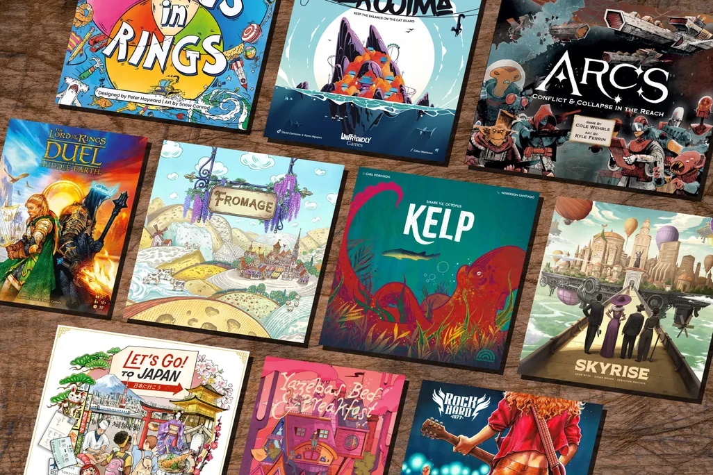 Collage of board games