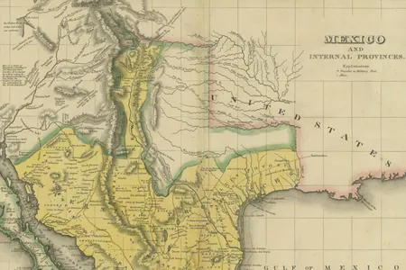A map shows Mexico and its provinces—which included Mexican Texas—in 1822.