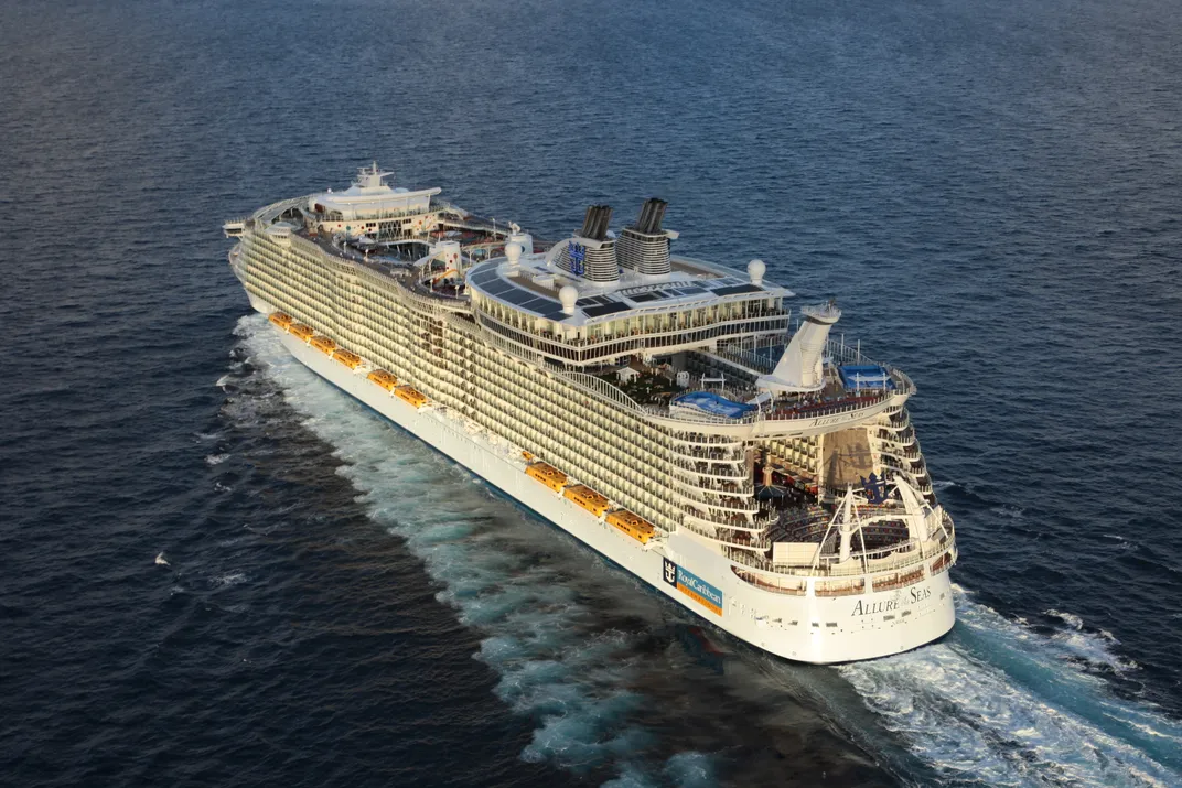 Large cruise ship on water