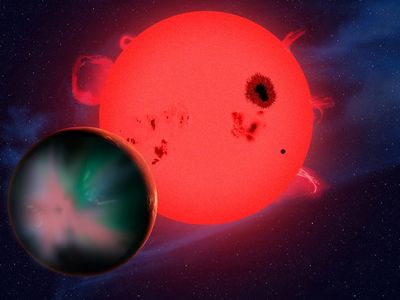 Planets close to small red dwarf stars are frequently tidally locked, so that their day (the time it takes to rotate once on their axis) is as long as their year (the time it takes to orbit the star).