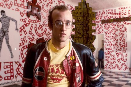 Artist Keith Haring in his New York City studio in the 1980s