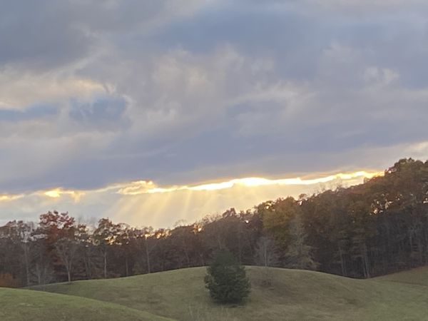 Sun rays in an evening sky while taking an evening drive in Beverly,WV. thumbnail