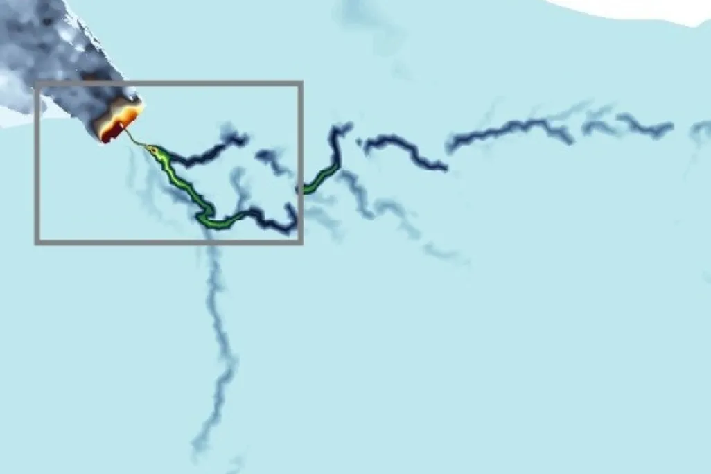 Illustration of the under-ice river