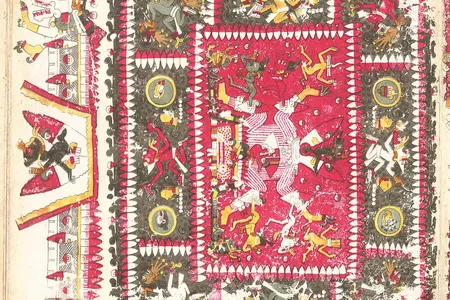 A brightly-colored page in the Codex Borgia, one of the artifacts requested by Mexico's president