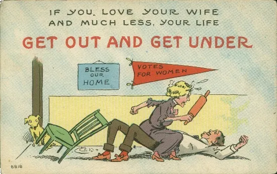 Washing Day anti-suffrage postcard