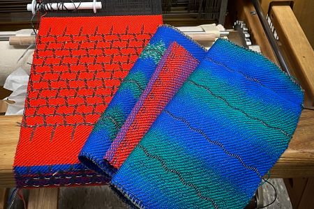 MIT researchers wove a fiber designed from a piezoelectric material with traditional yarn to create a machine-washable fabric.&nbsp;