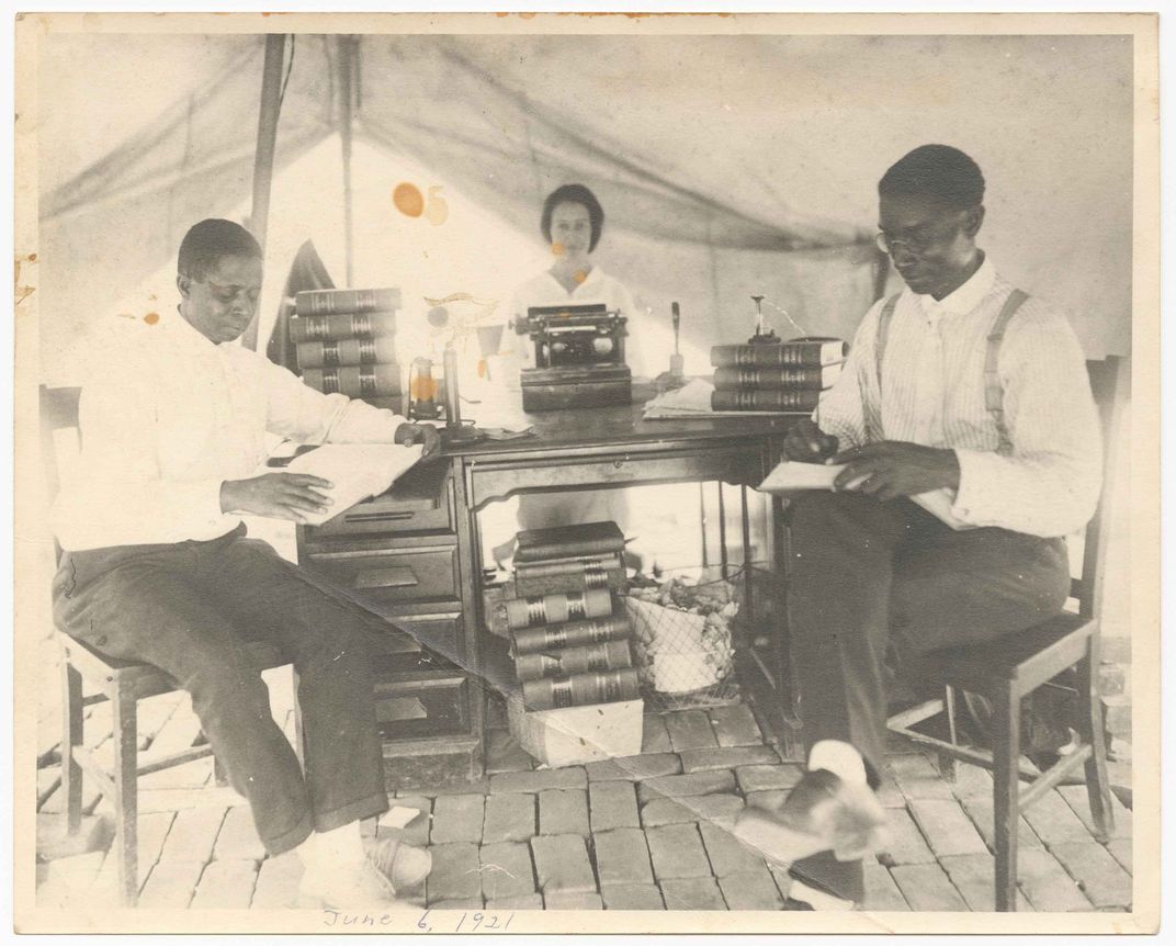 B.C. Franklin in Red Cross Tent