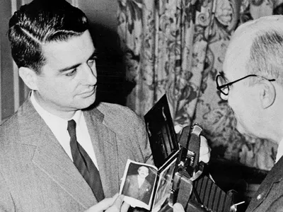 It’s been 70 years of instant photography, thanks to Edwin Land, on the left.