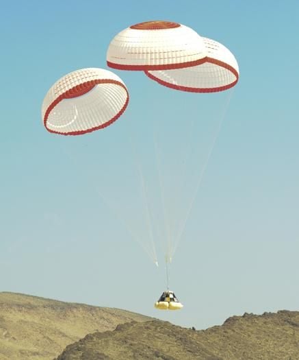 The CST-100's parachute landing system gets checked out in Nevada.