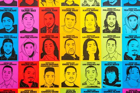 Oree Originol, Justice for Our Lives, 2014-Present, 78 digital images, Smithsonian American Art Museum, Museum purchase through the Patricia Tobacco Forrester Endowment, 2020.51A-MM, © 2014, Oree Originol. Photo of Installation by Albert Ting.