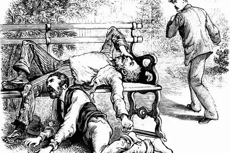 A 19th-century illustration of two yellow fever victims in New Orleans