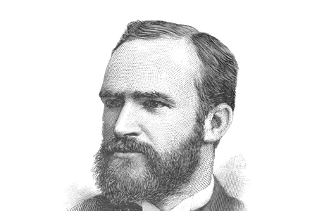 Engraved portrait of Melvil Dewey.
