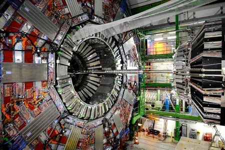 This image was taken inside the Large Hadron Collider just a few months before its launch in 2008.
