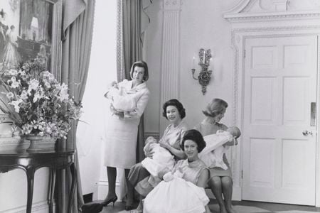 This photograph, depicting four royal women with their newborns, was a gift to the obstetrician who delivered all of the babies within a two-month period in 1964.