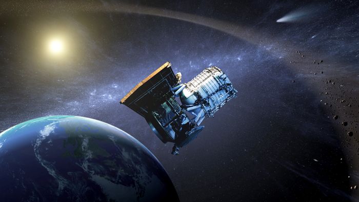 An artist’s rendition of the Wide-field Infrared Survey Explorer