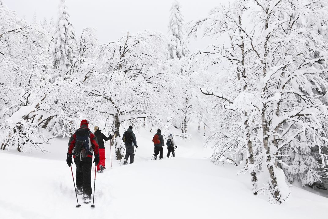The exhilaration of snow shoeing