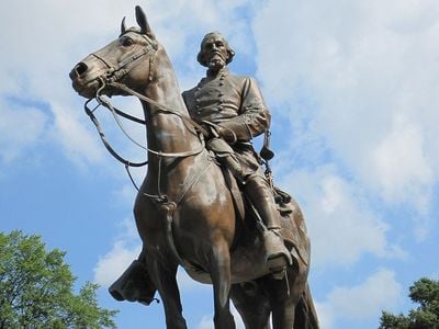 A 2010 picture of the statue of Nathan Bedford Forrest, which was removed from Health Sciences Park (formerly Nathan Bedford Forrest Park) in downtown Memphis last December.
