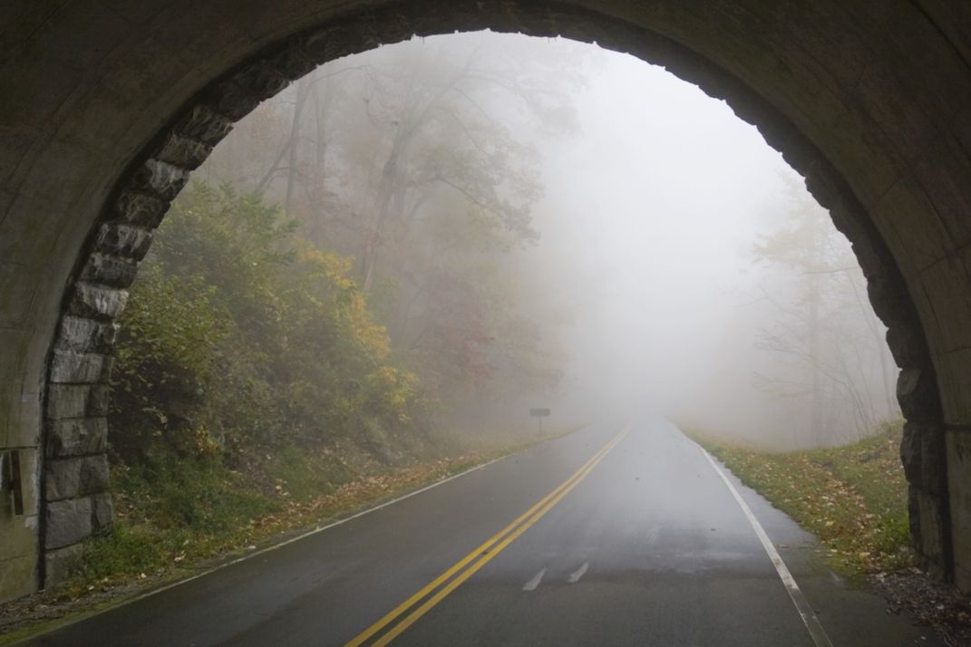 Tunnel along the Blue Ridge Parkway. (Mike Theiss/Ultimate Chase/Corbis)