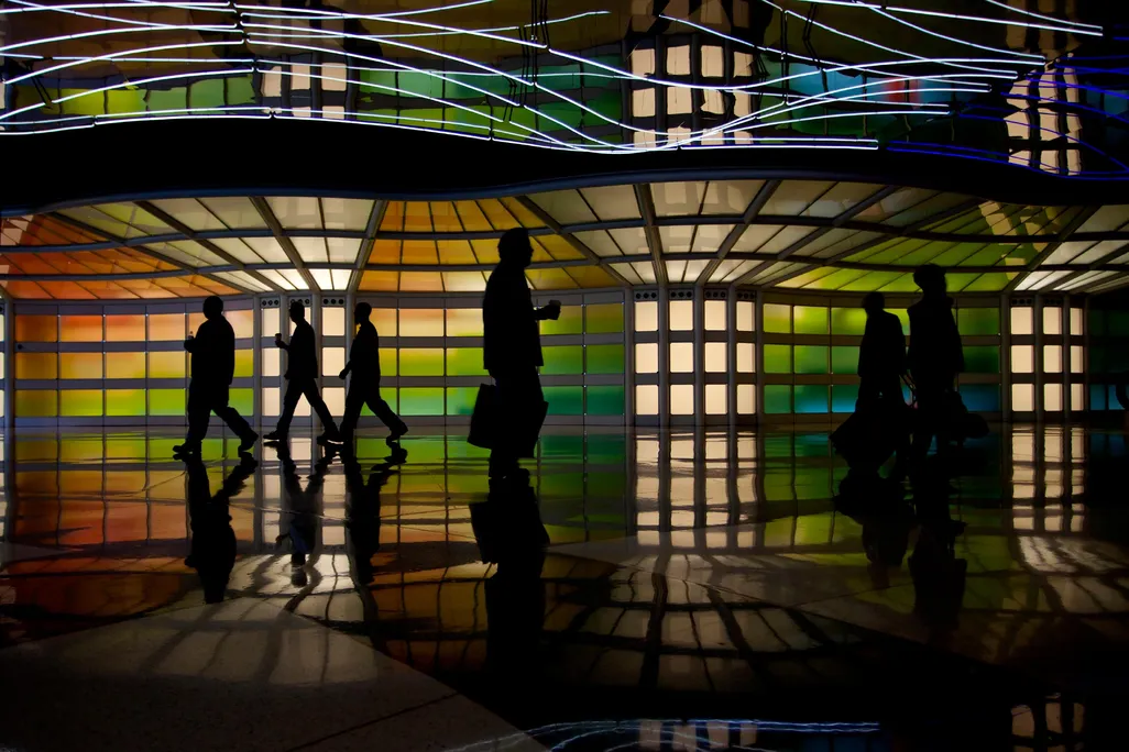 Chicago O'Hare Airport Art Tunnel