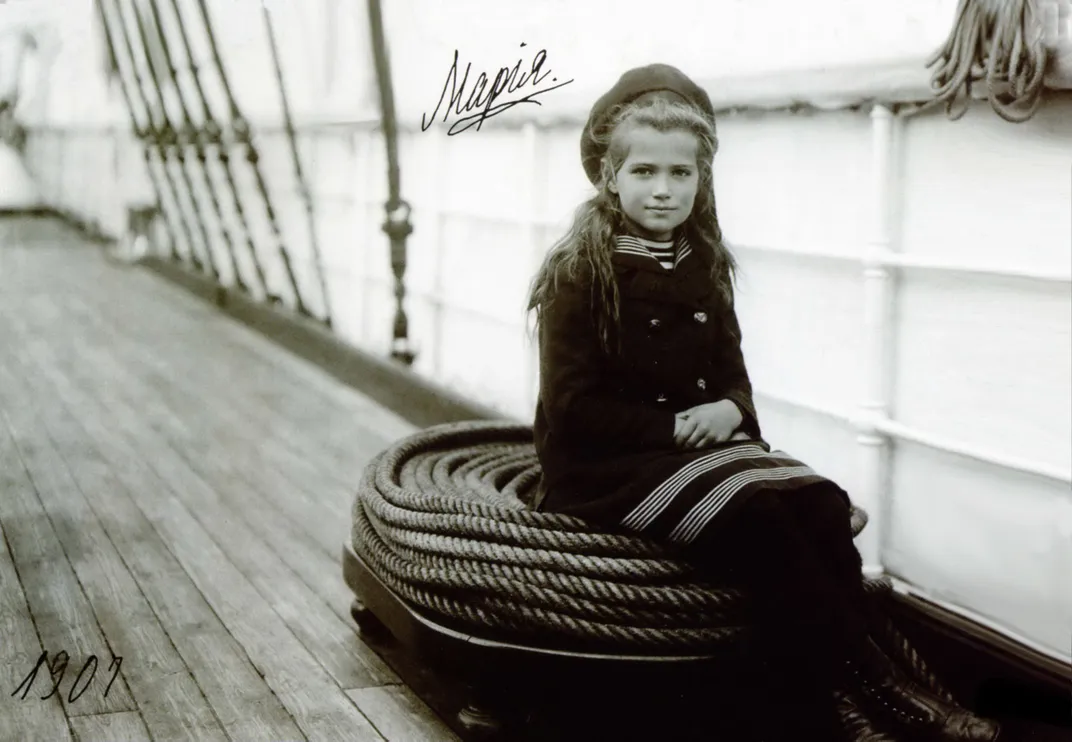 A 1907 photo of Maria on board the imperial yacht