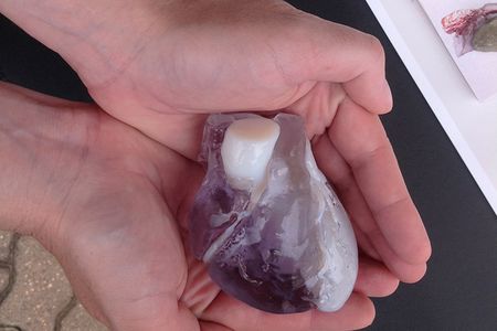 Beth Ripley holds a 3D printed heart in her hands at the National Maker Faire last weekend in Washington, D.C.