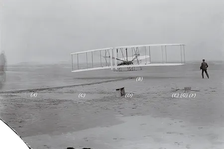 In 1949 the Library of Congress acquired 303 glass plate negatives developed by the Wright brothers. Some of these prints, including the iconic image above, are in the National Air and Space Museum.
