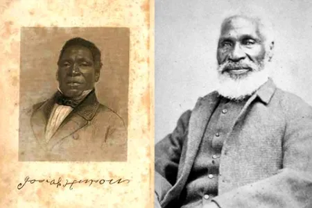 Josiah Henson as a young man at left, and at right, at age 87, photographed in Boston on June 17, 1876