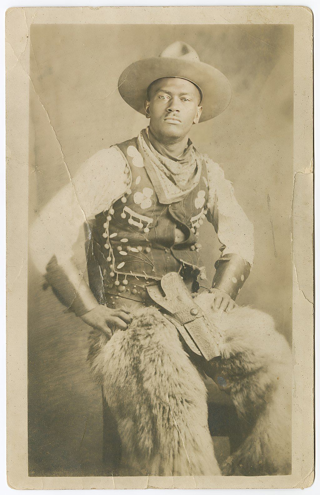 An unidentified early 20th-century Black cowboy