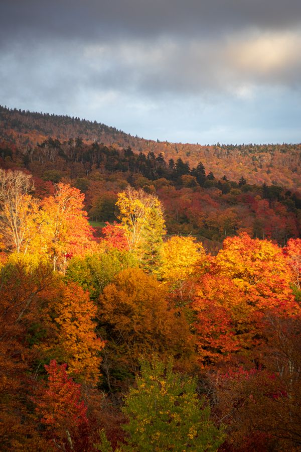 Sun Setting over the Vermont Mountain in Fall thumbnail