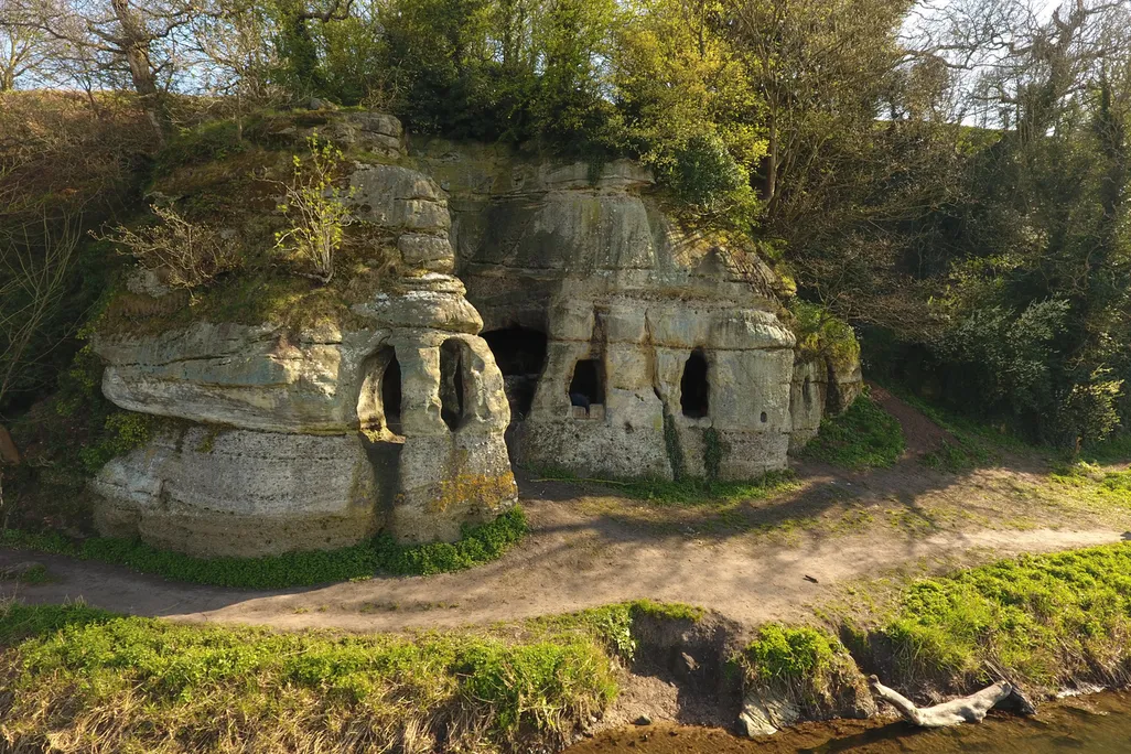 View of the cave dwelling in Derbyshire