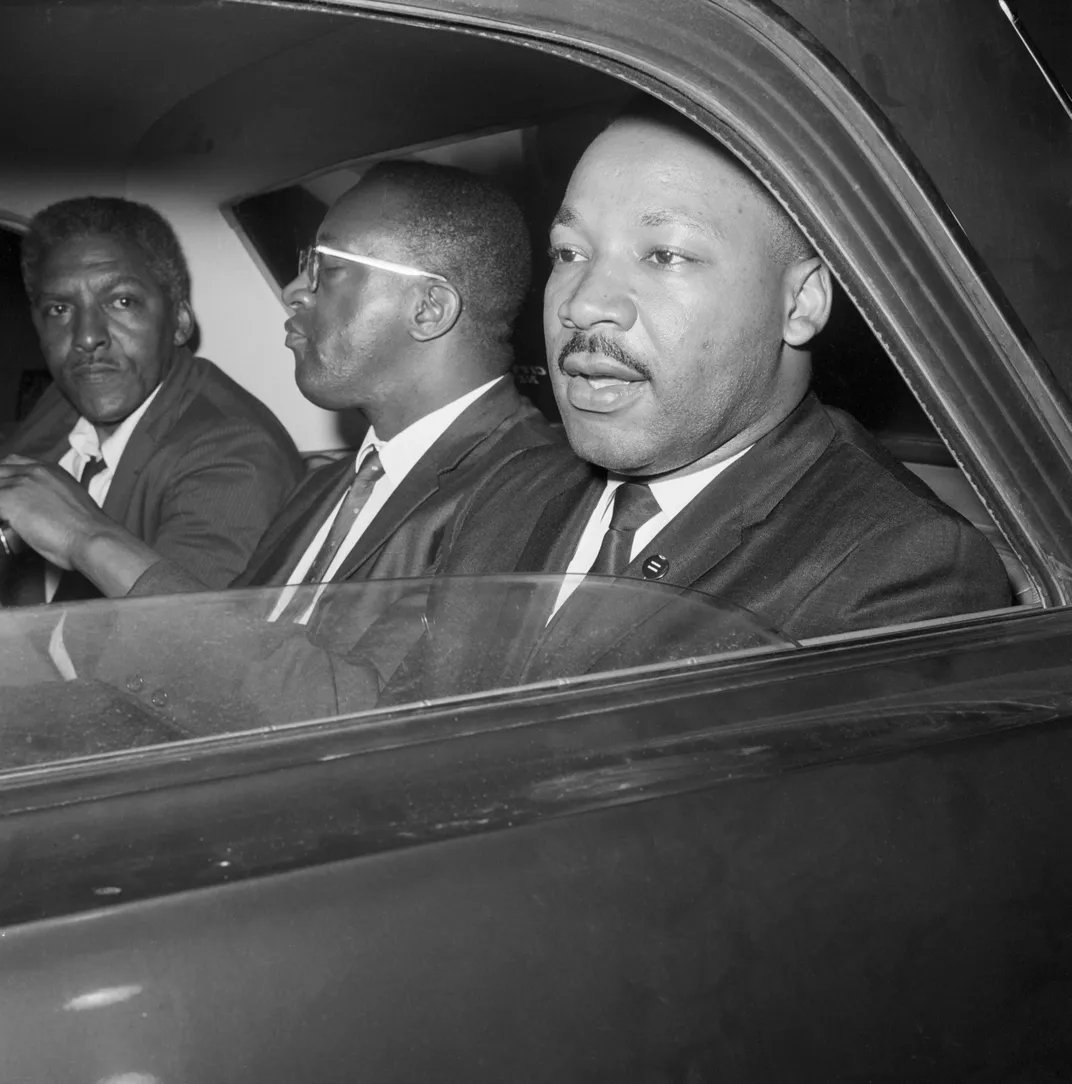 L to R: Rustin, the Reverend Bernard Lee and Martin Luther King Jr. in 1964