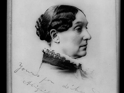 This photograph of Abigail Scott Dunway features the words "Yours for Liberty,"—the phrase she always used when she signed her name.