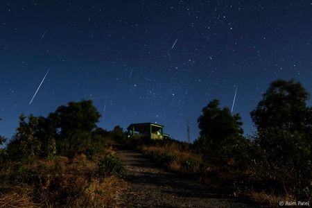 Geminid meteor shower streaks across skies in December of 2013.