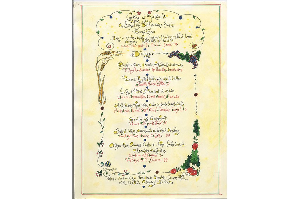 Jacques Pépin's Menu