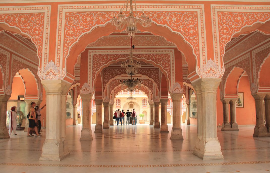 The courtyard of the City Palace Museum in Jaipur
