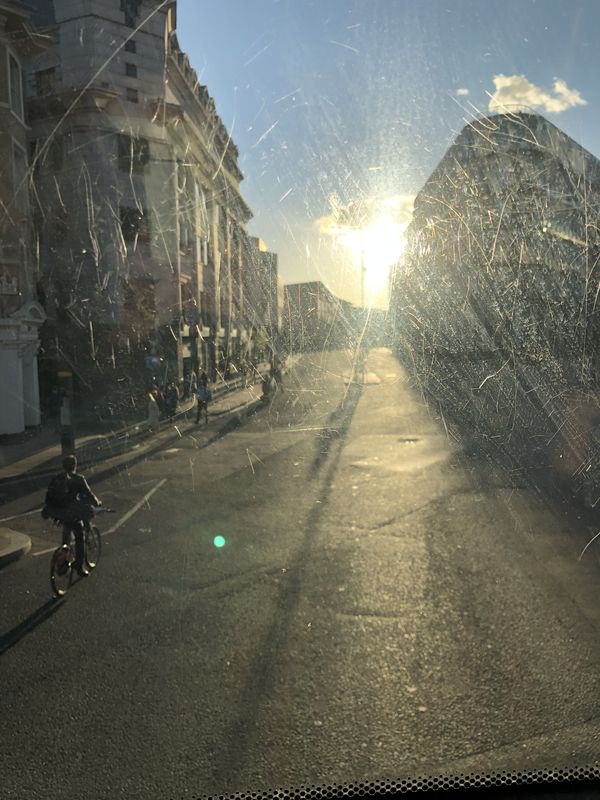 Sunbeam through a bus window thumbnail