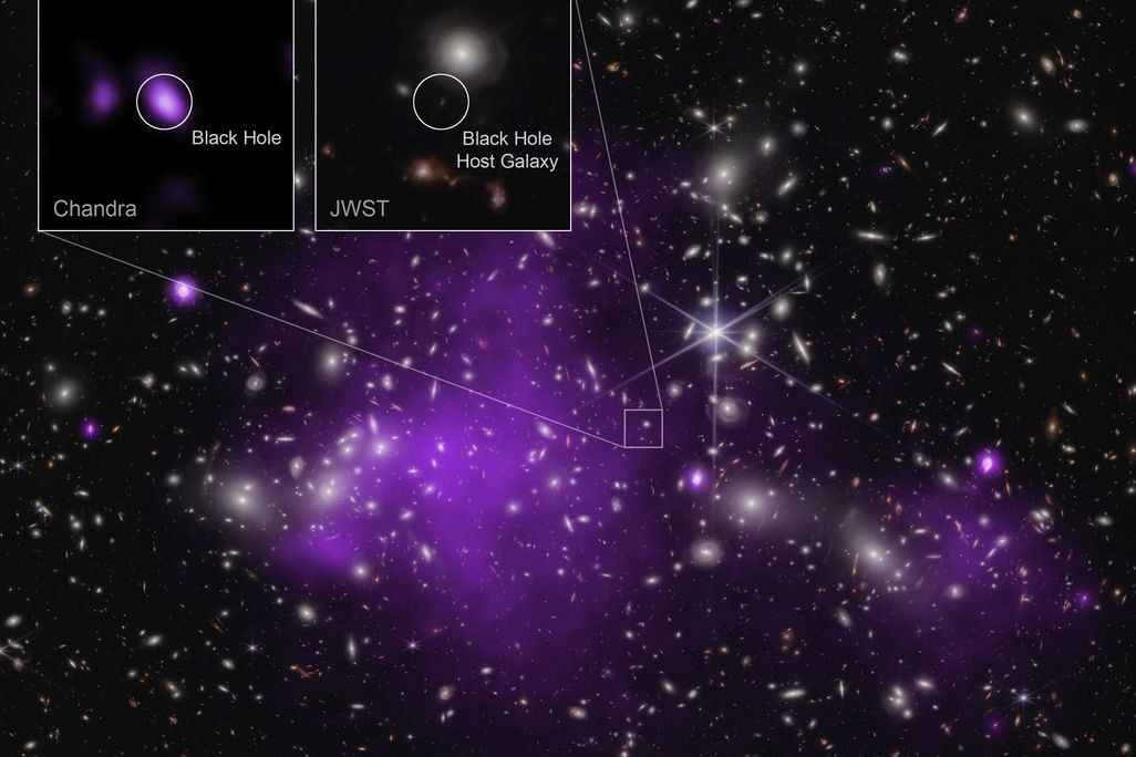 An image of tiny galaxies in the distance against the backdrop of black space