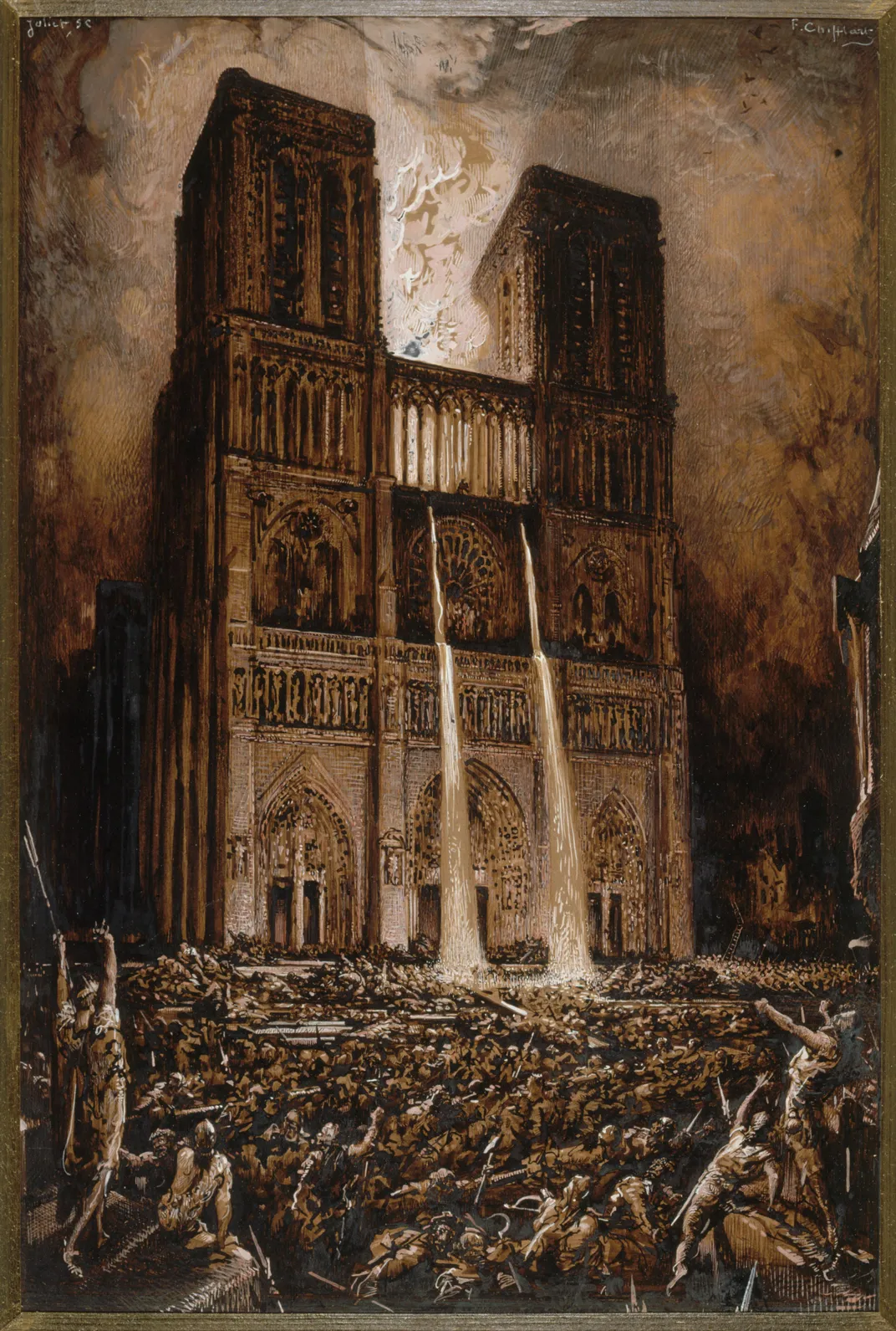 Francois-Nicolas Chifflart, Attack on Notre-Dame