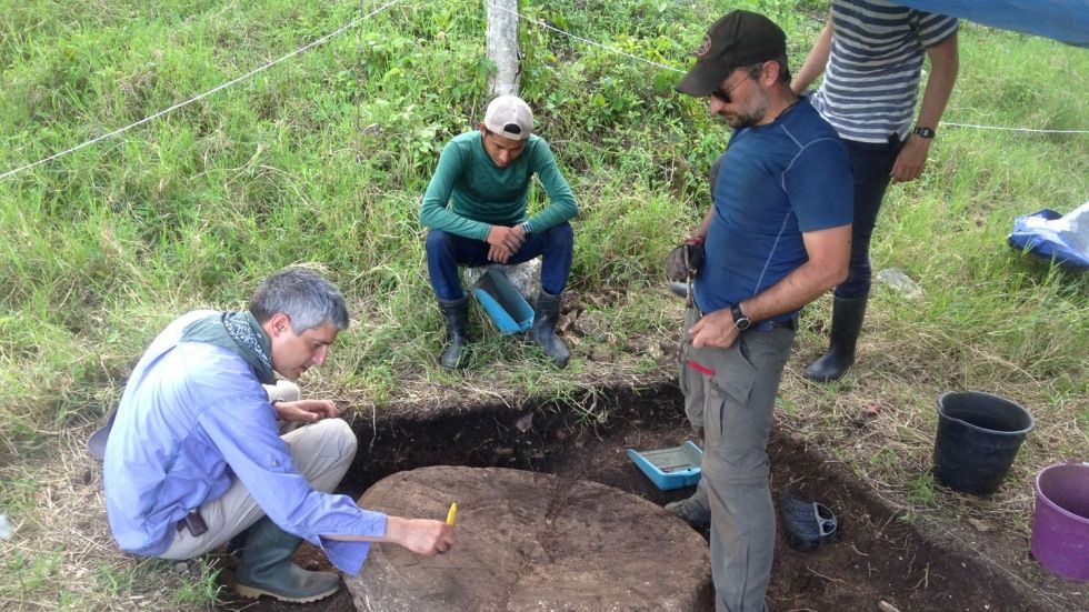 Researchers excavate an altar