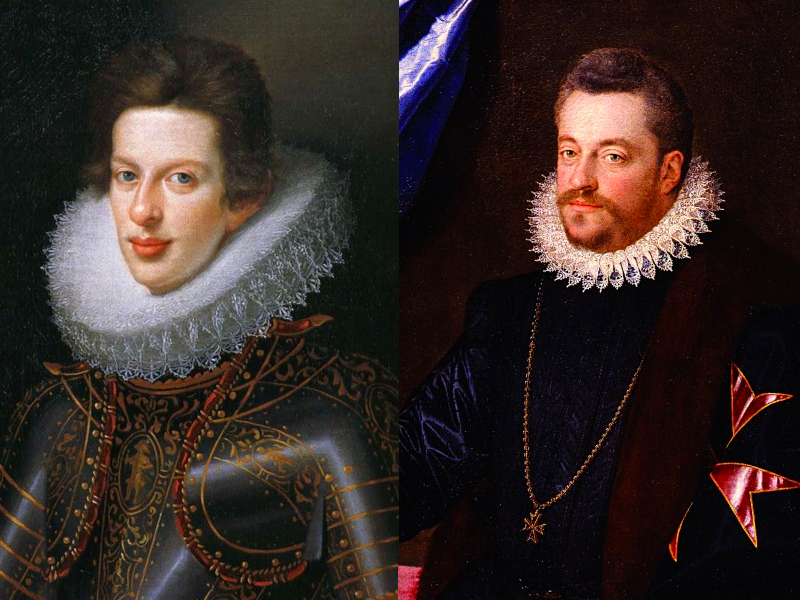 Cosimo II de' Medici (left) and Ferdinando I de' Medici (right)