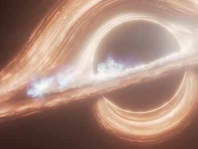 An artist&#39;s illustration portrays the supermassive black hole at the center of the Milky Way, known as Sagittarius A*.