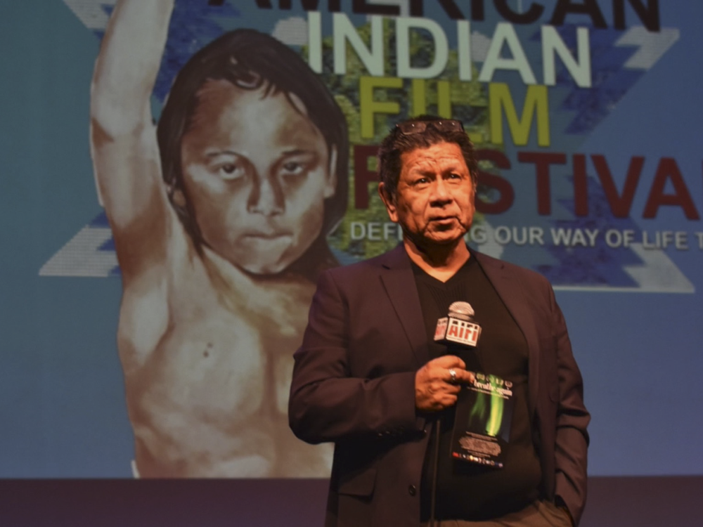 Michael Smith, founder and director of the American Indian Film Institute, at the 42nd annual American Indian Film Festival. November 2017, San Francisco. (Courtesy of the American Indian Film Festival)