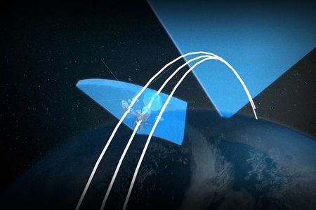 The Space Fence radiates microwave energy in a broad fan that, as Earth rotates, covers almost the entire planet; it can also track individual objects.
